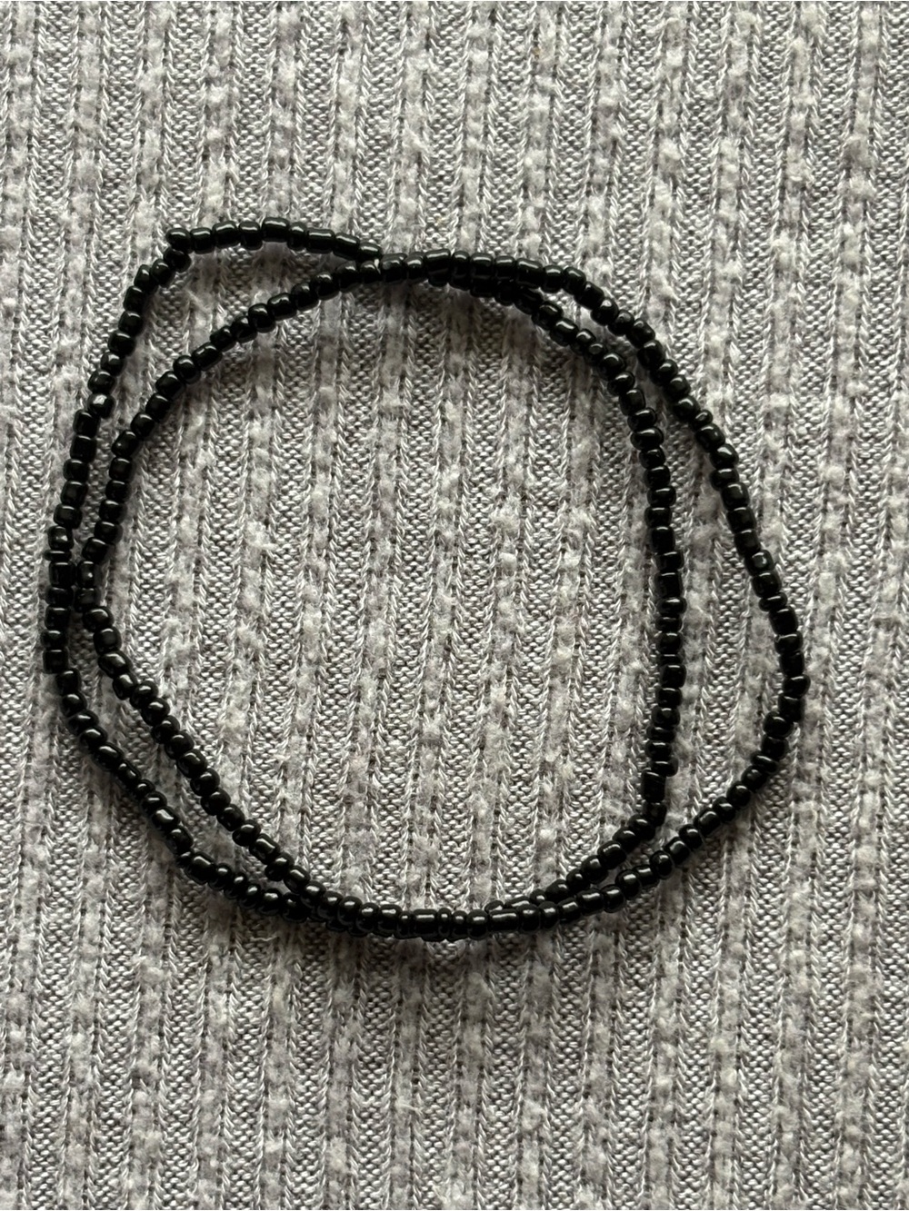 Vintage set of 2 black beaded stretch bracelets